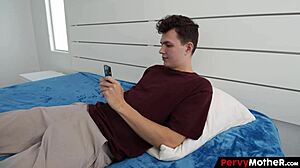 big tits milf soccermom helps jock son with blowjob