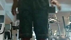 21-year-old teacher works out in dorm with roommate watching.