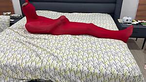 I'm locked in bondage pantyhose cocoon