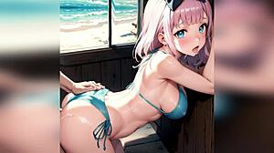 horny young girl with huge tits gets fucked by massive dick in ass and swallows cock