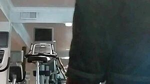 21-year-old teacher works out in dorm with roommate watching.