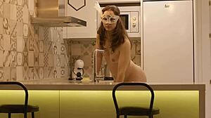 Shy sexy student tries soft porn first time