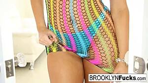 brooklyn gets a surprise on her ample bosom