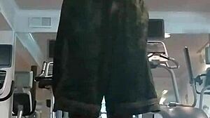 21-year-old teacher works out in dorm with roommate watching.