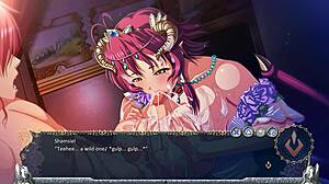 nice cumshot for greedy succubus with big tits