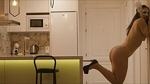 Shy sexy student tries soft porn first time