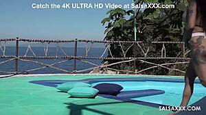 Tattooed Latina With Fake Tits And Silicone Gets Freaky By The Pool With Monster Cock