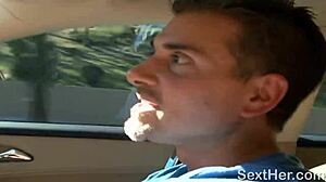 Rachel Starr and Myka Rain in bedroom threesome getting nailed. Suggestive scene with big tits, licking, and titty fuck