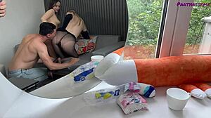 Angelica And Maddy Engage In Steamy Pantyhose Ffm Threesome