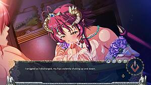 nice cumshot for greedy succubus with big tits