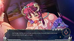 nice cumshot for greedy succubus with big tits