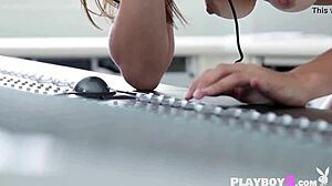 She dances passionately in lingerie, looking hot.