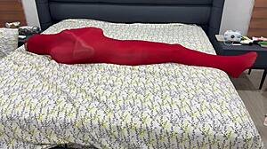 I'm locked in bondage pantyhose cocoon