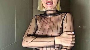 Beauty with huge tits in the shower!