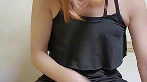 Blonde Shemale Delivers Intense Blowjob And Dildo Masturbation!