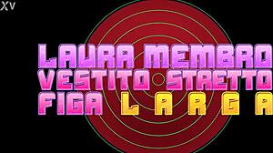 Laura's dressed, tight pussy spread wide with dirty talk 😏