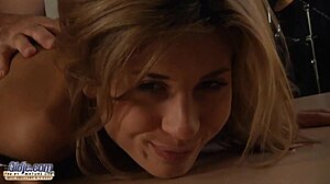 Playful sexy 18 years old teen seduces grandpa and fucks him hard then swallows cum