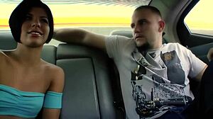 Brunette Sucks Cock In Car Before Tight Pussy Fuck