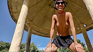 dancing topless in public flashing everything