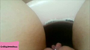 Stay at my feet while i piss my toilet dog