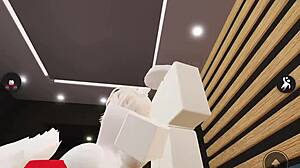 Fox girl gets pounded in rough doggystyle riding game