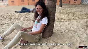 I stole a girl from her cuckold husband on a public beach and fucked her hard.