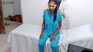 The nurse gets tempted, and the doctor seduces her, exploring her body.