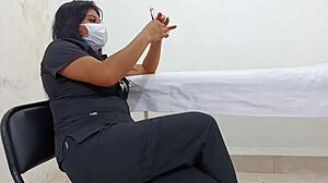 Latina doctor in military hospital consultation