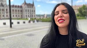 Kira Queen Strips And Fucks Tourist Raw On Living Room Sofa