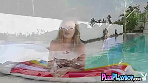 Stunning small tits blonde milf model Olivia Preston shows perfect body