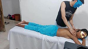 The nurse gets tempted, and the doctor seduces her, exploring her body.