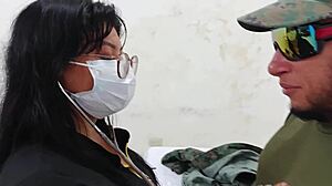 Latina doctor in military hospital consultation