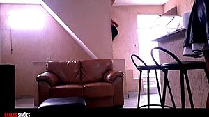 maid and boss in intimate encounter.