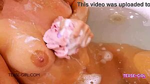 Sexy college student enjoys relaxing bath