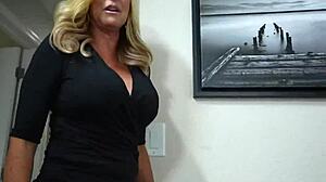 Horny wife fucks bellboy while cuckold husband watches