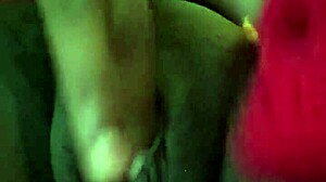 Homemade amateur ebony performs solo with dildo