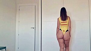 Curvy latina student on webcam with blonde teen