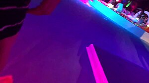 Night pool goddess with shaved body gets intense piston treatment