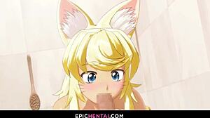 Nakadashi creampie to wolf girl in hentai