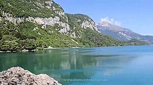 Damiana Brazilian takes naked bath fucking in lake Italy