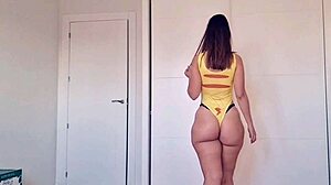 Curvy latina student on webcam with blonde teen