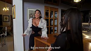 after arriving from a trip best friends mariana martix and daniela andrea start teasing each other in the living room kissing touching and licking their wet pussies until they moan together