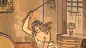 Collection of Vintage Erotic Drawings with Antique Cartoon Themes in Retro Style