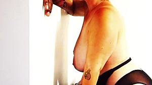 All natural mystic with big ass and tits takes cum load on her back from big black cock