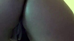 Homemade amateur ebony performs solo with dildo