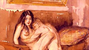 Collection of Vintage Erotic Drawings with Antique Cartoon Themes in Retro Style