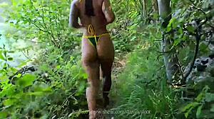 Damiana Brazilian takes naked bath fucking in lake Italy