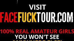 Look at This Amateur Massive Tits Teen Taking Rough Face Fuck From Euro Big Cock Tourist!