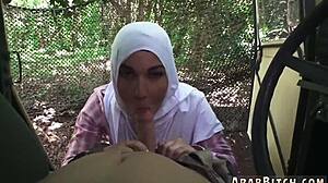 Sexy brunette teen striptease and threesome away from home