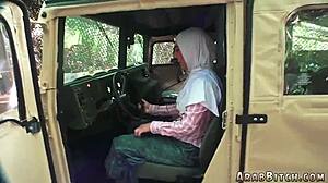 Sexy brunette teen striptease and threesome away from home